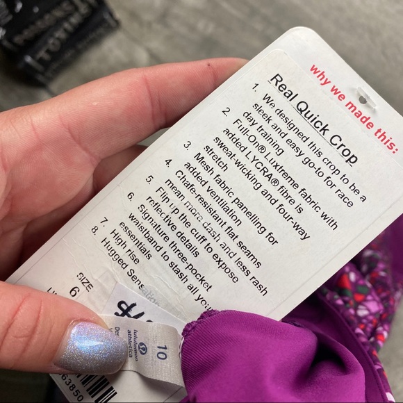 Lululemon purple real quick crop leggings - Picture 7 of 7
